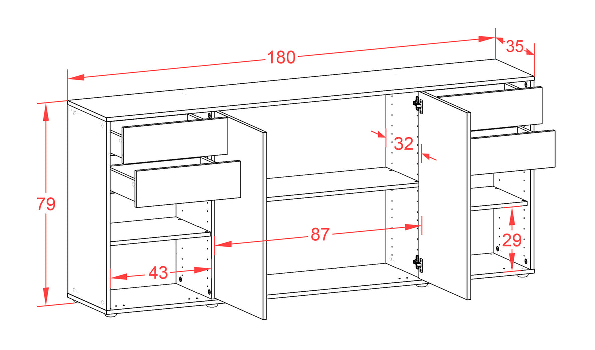 Sideboard Franka, Rost (180x79x35cm)