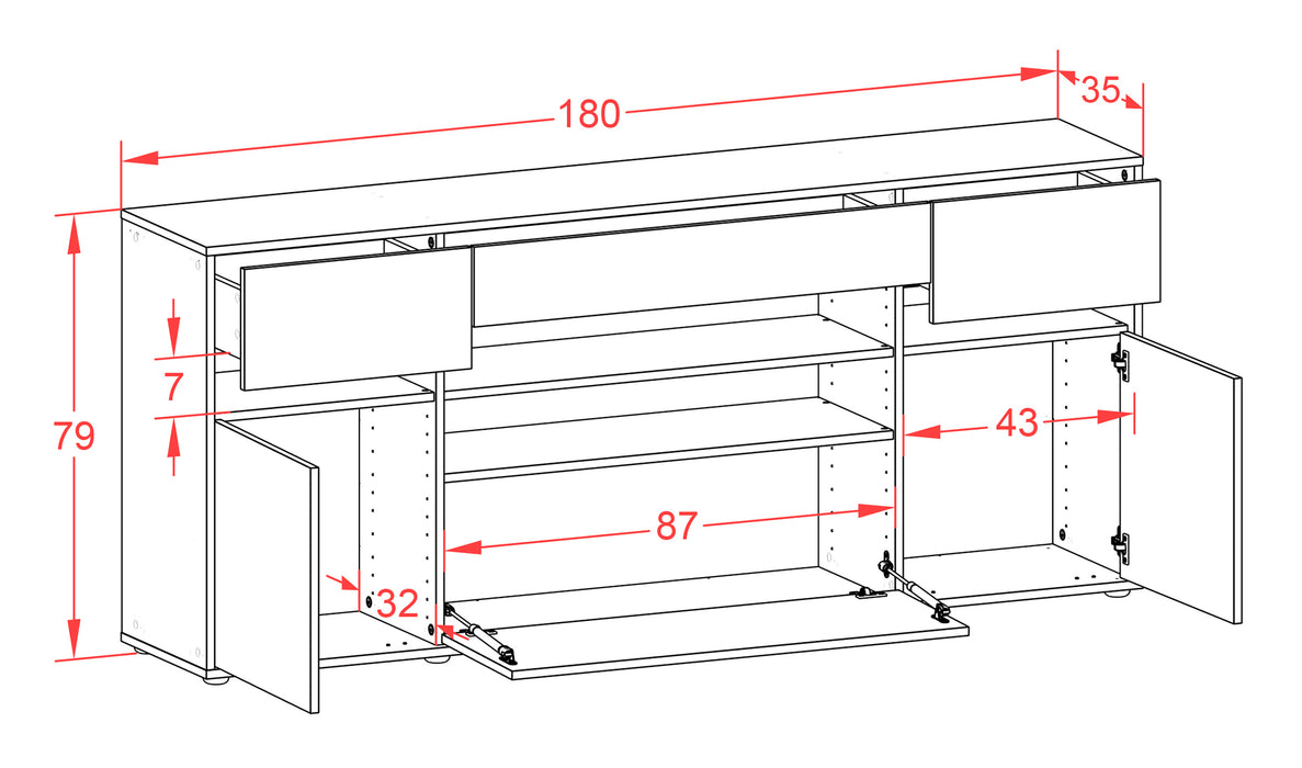 Sideboard Gina, Rost (180x79x35cm)