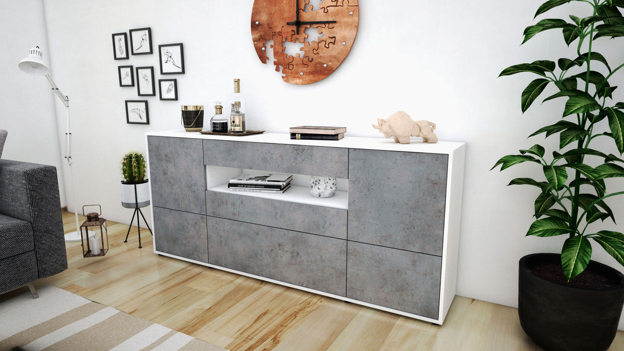 Sideboard Elvira, Beton (180x79x35cm)