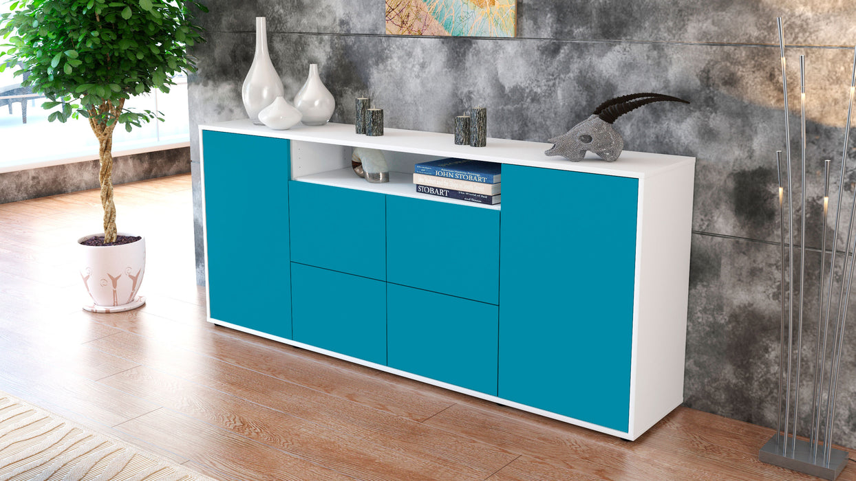 Sideboard Ephenia, Türkis (180x79x35cm)