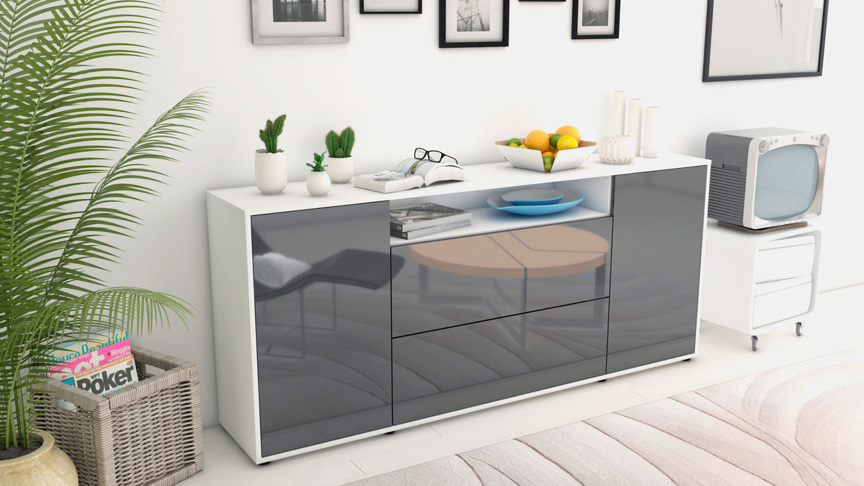 Sideboard Erina, Grau (180x79x35cm)