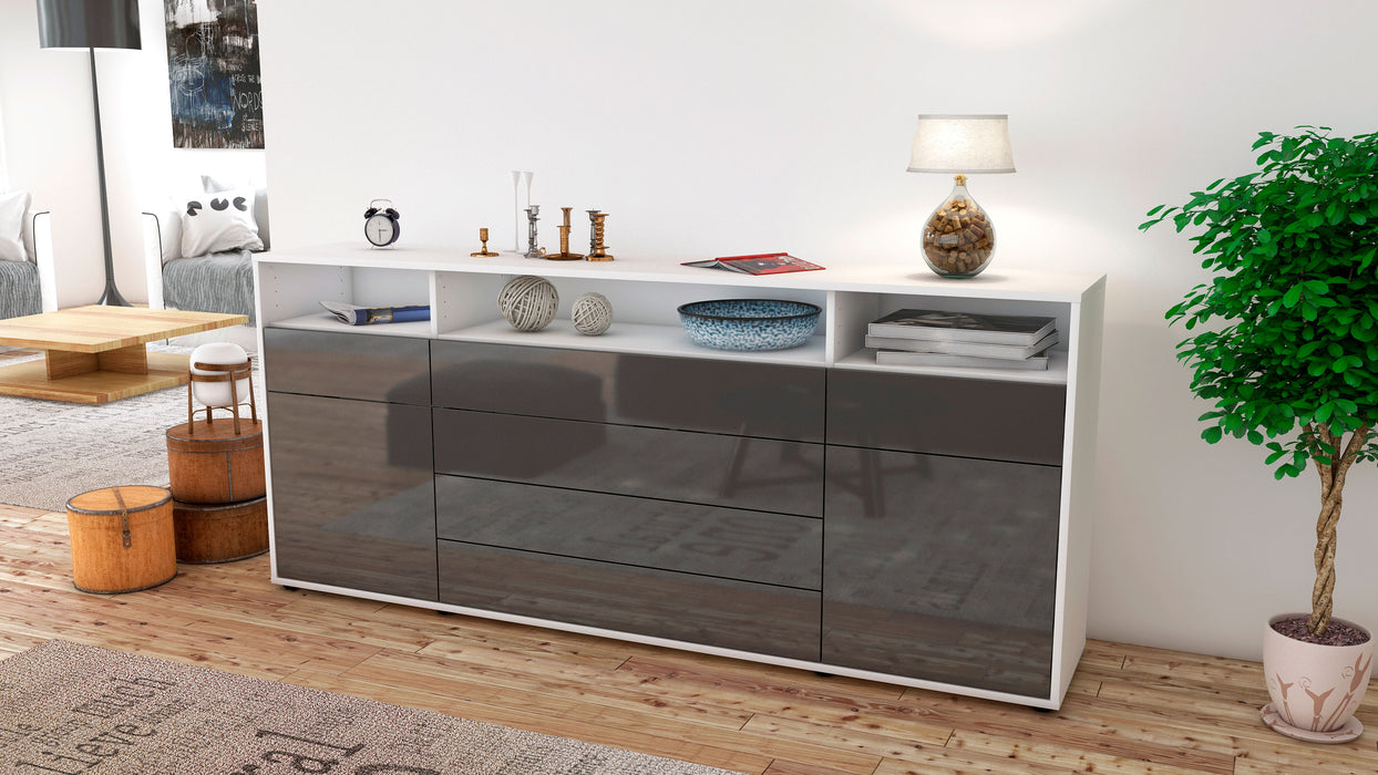 Sideboard Evelina, Grau (180x79x35cm)