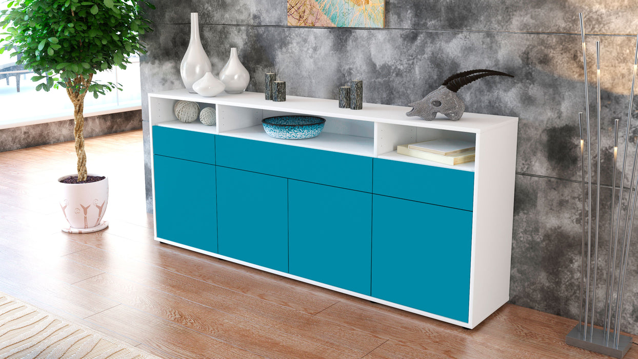 Sideboard Ezia, Türkis (180x79x35cm)