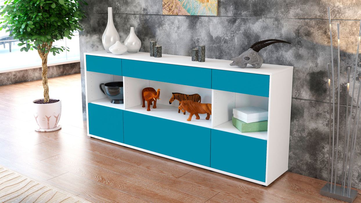 Sideboard Fabiana, Türkis (180x79x35cm)