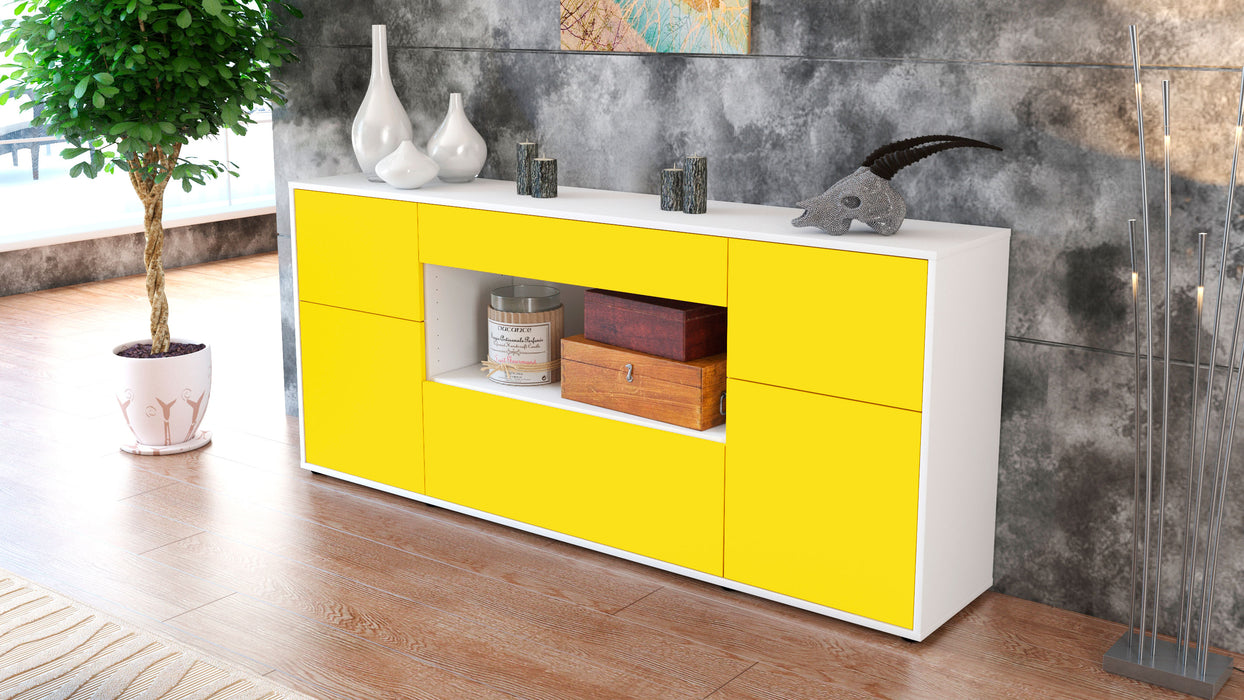 Sideboard Fabiola, Gelb (180x79x35cm)