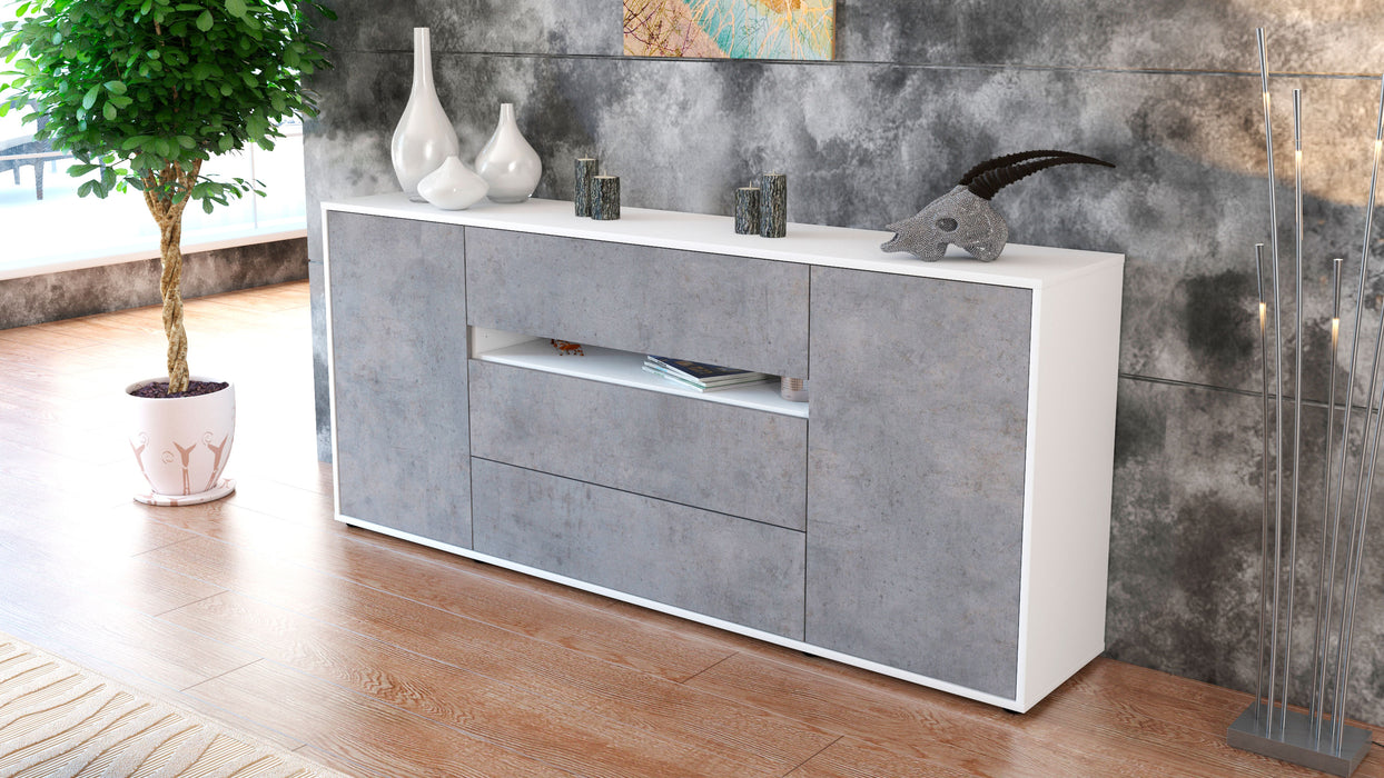 Sideboard Fernanda, Beton (180x79x35cm)