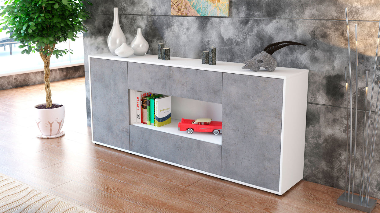 Sideboard Filomena, Beton (180x79x35cm)