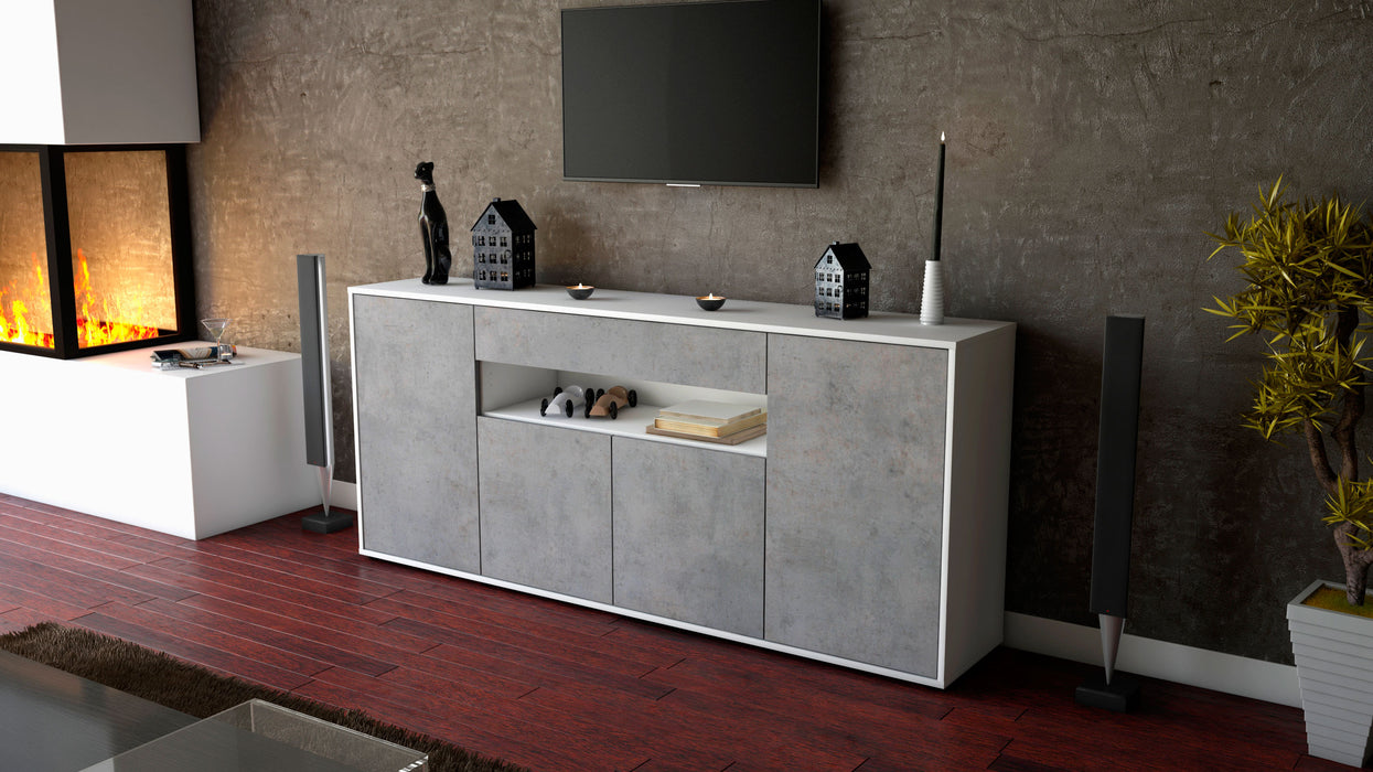 Sideboard Fiorella, Beton (180x79x35cm)