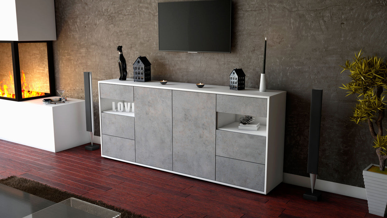 Sideboard Francesca, Beton (180x79x35cm)