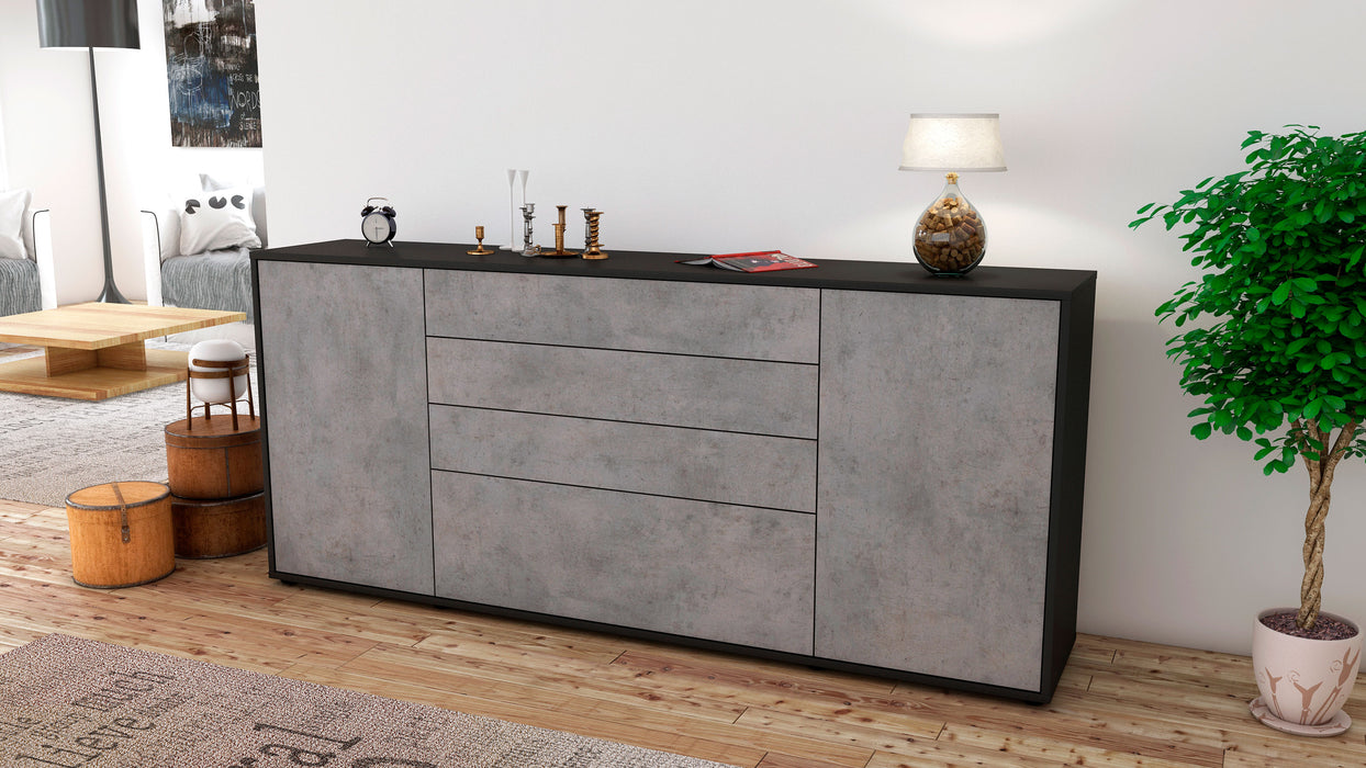 Sideboard Eleni, Beton (180x79x35cm)