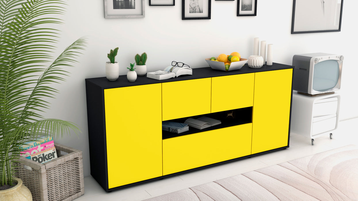 Sideboard Elisabetta, Gelb (180x79x35cm)