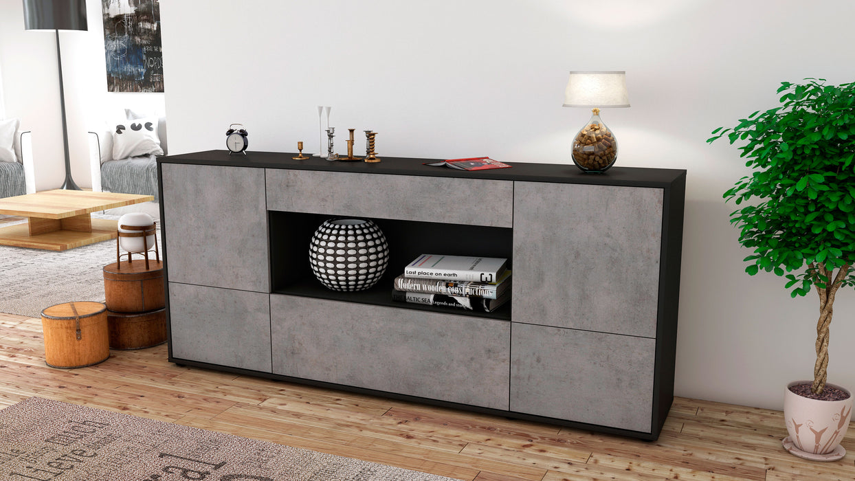 Sideboard Elodie, Beton (180x79x35cm)