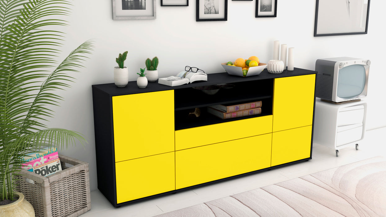 Sideboard Eluana, Gelb (180x79x35cm)