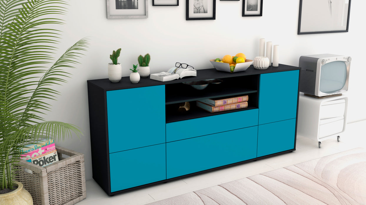 Sideboard Eluana, Türkis (180x79x35cm)