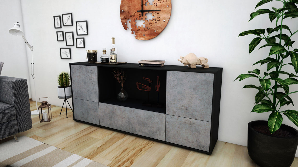 Sideboard Elvezia, Beton (180x79x35cm)