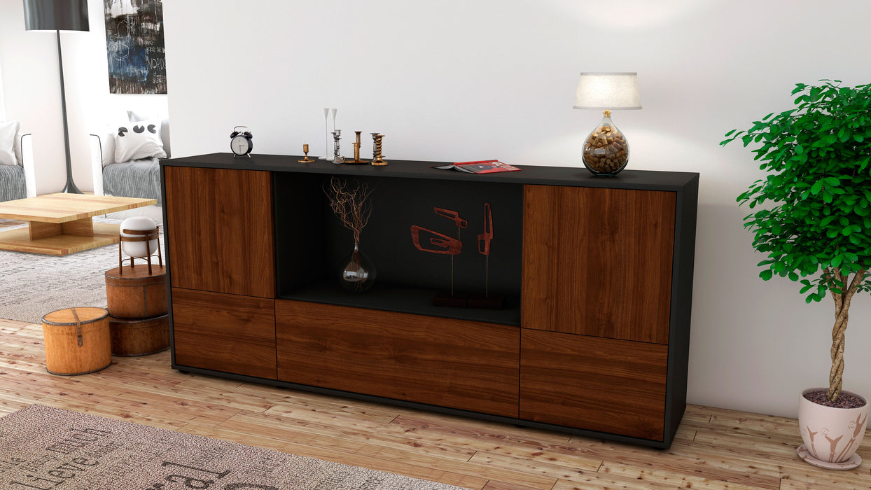 Sideboard Elvezia, Walnuss (180x79x35cm)