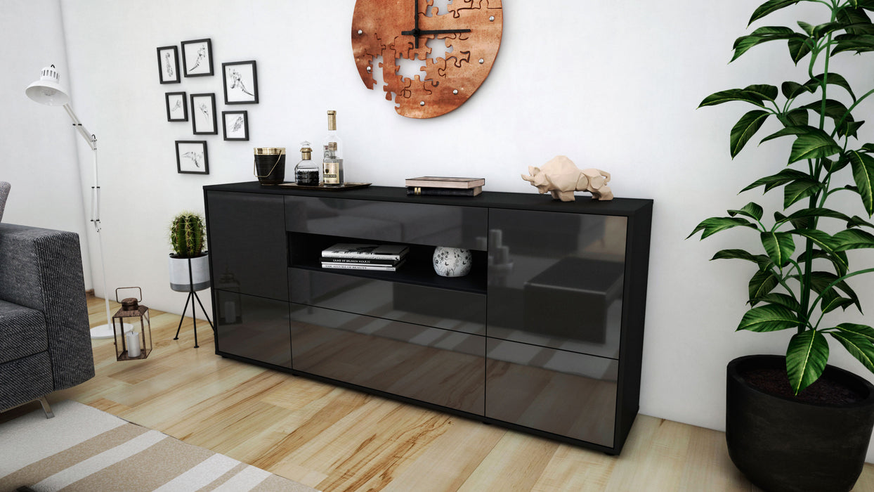 Sideboard Elvira, Grau (180x79x35cm)