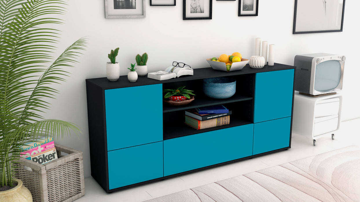 Sideboard Emanuela, Türkis (180x79x35cm)