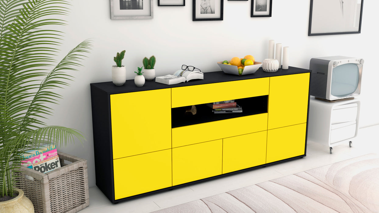 Sideboard Emely, Gelb (180x79x35cm)