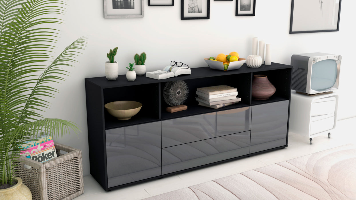 Sideboard Enza, Grau (180x79x35cm)