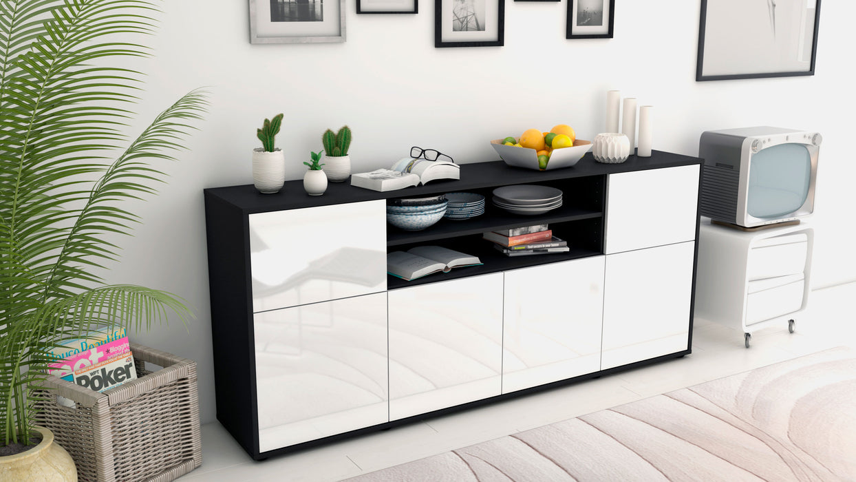 Sideboard Ermelina, Weiß (180x79x35cm)