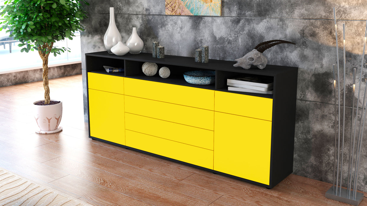 Sideboard Evelina, Gelb (180x79x35cm)