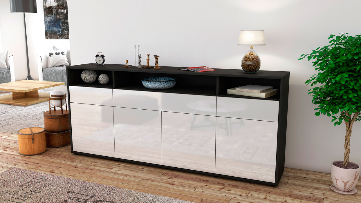 Sideboard Ezia, Weiß (180x79x35cm)