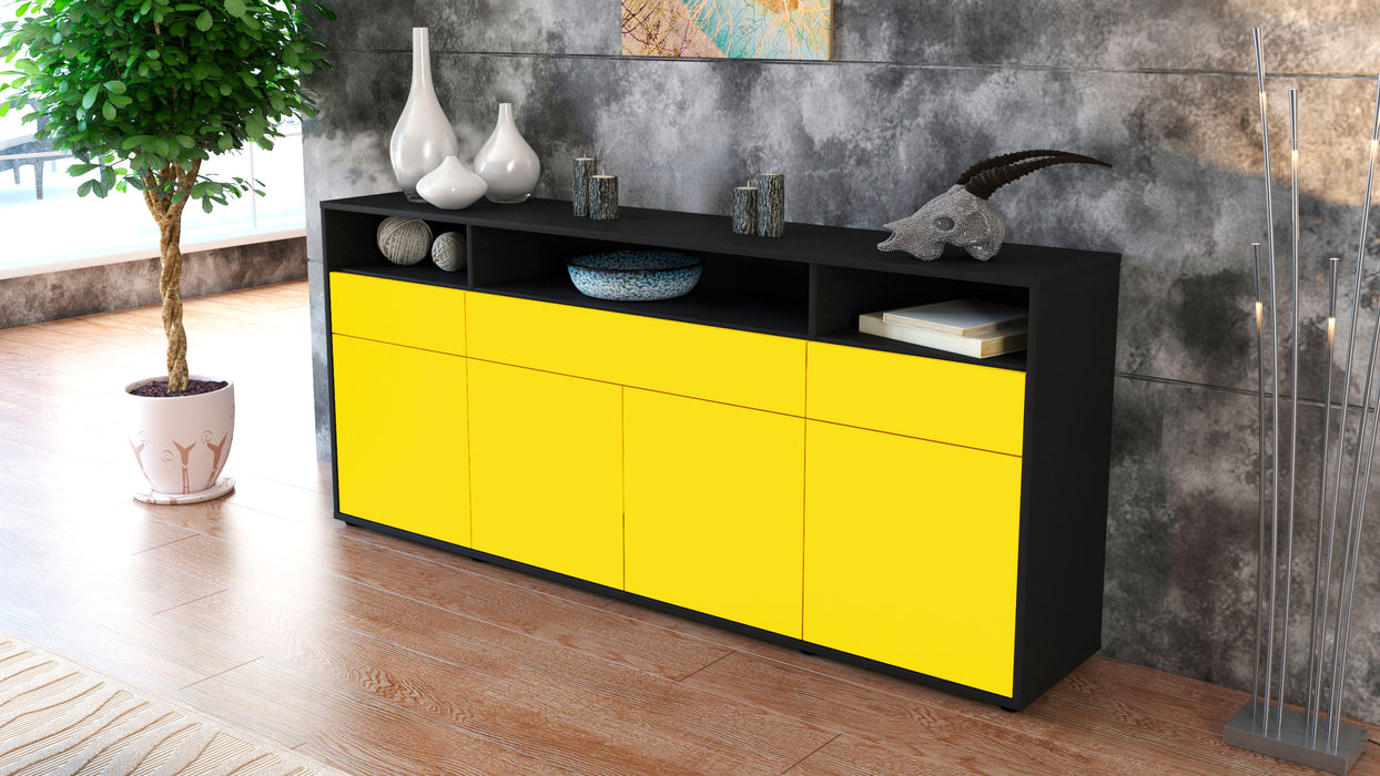 Sideboard Ezia, Gelb (180x79x35cm)