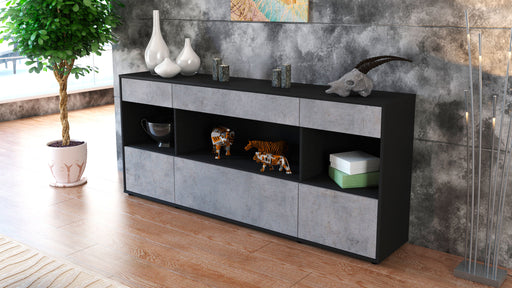 Sideboard Fabiana, Beton (180x79x35cm)