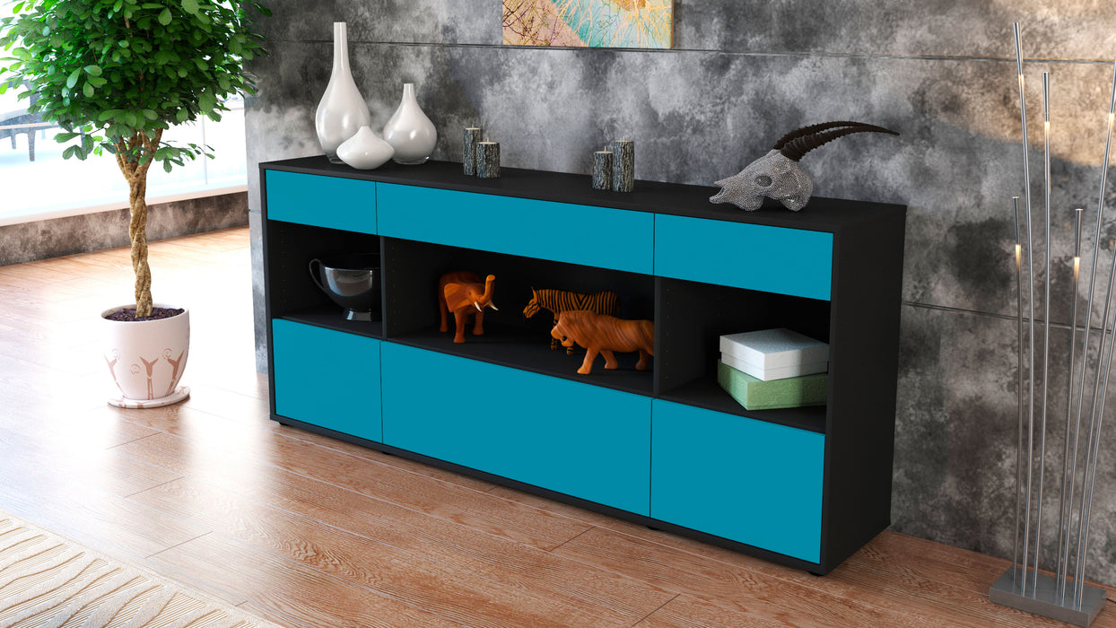 Sideboard Fabiana, Türkis (180x79x35cm)