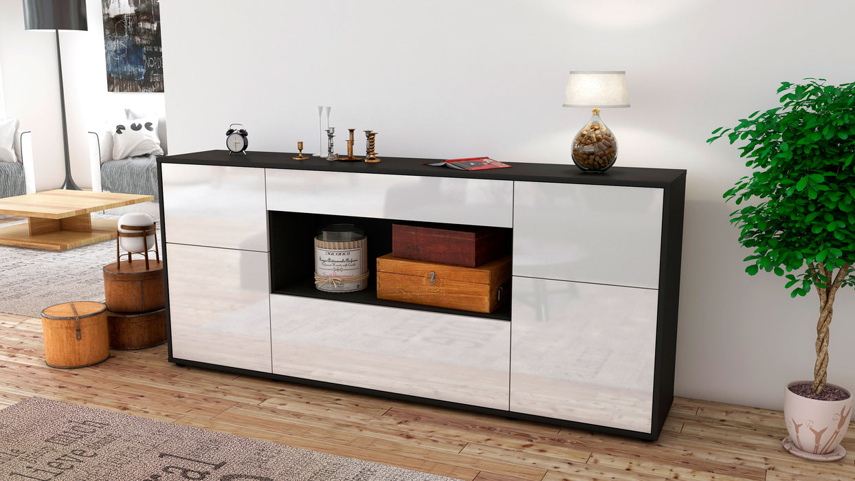 Sideboard Fabiola, Weiß (180x79x35cm)