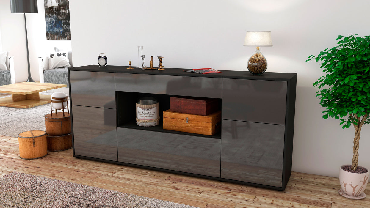 Sideboard Fabiola, Grau (180x79x35cm)