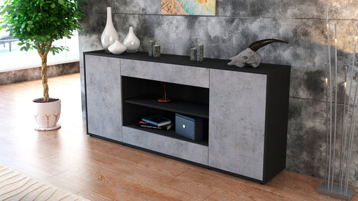 Sideboard Feli, Beton (180x79x35cm)