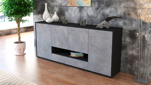 Sideboard Felicitas, Beton (180x79x35cm)