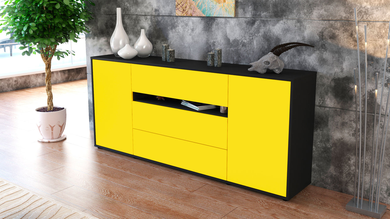 Sideboard Fernanda, Gelb (180x79x35cm)