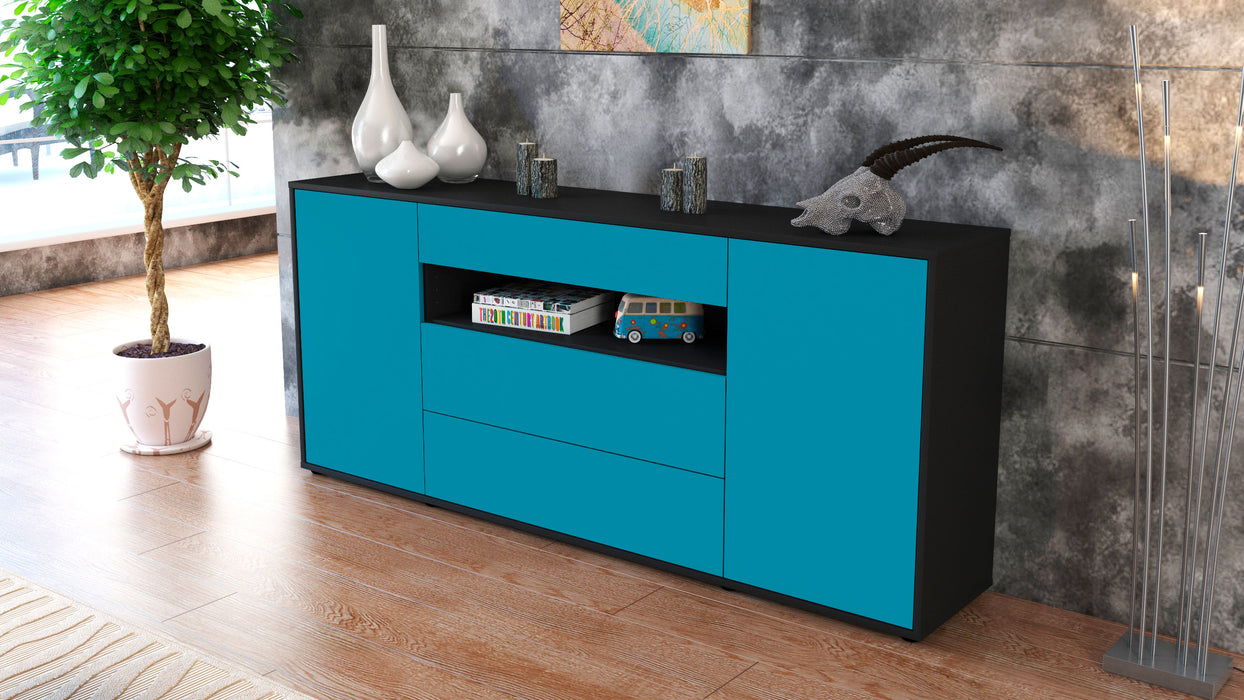 Sideboard Filippa, Türkis (180x79x35cm)