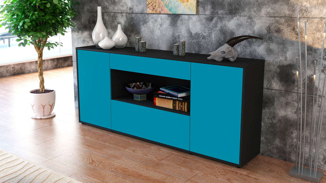 Sideboard Fiora, Türkis (180x79x35cm)