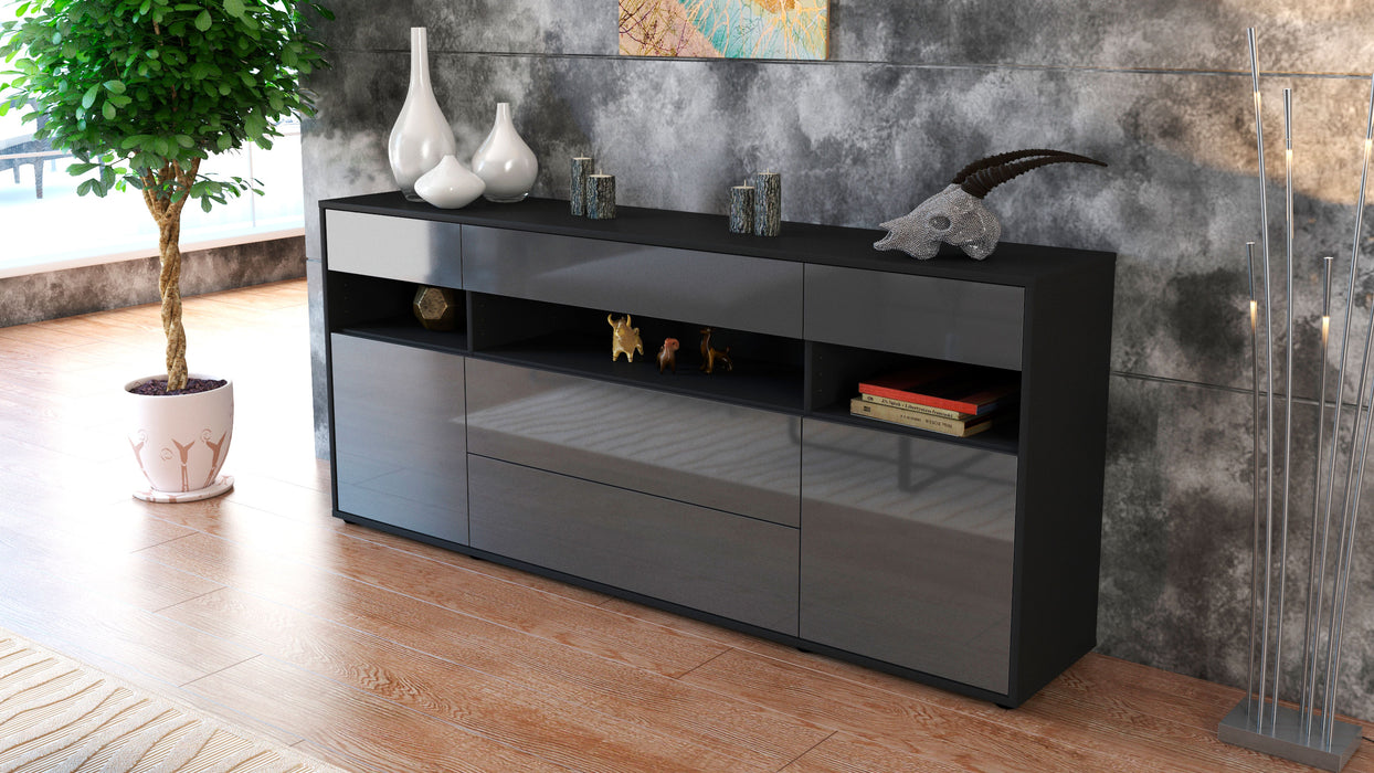 Sideboard Floria, Grau (180x79x35cm)