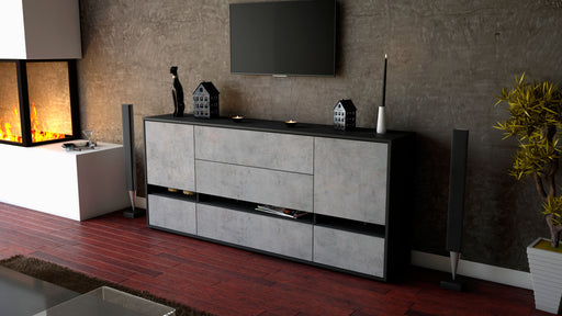 Sideboard Floriana, Beton (180x79x35cm)