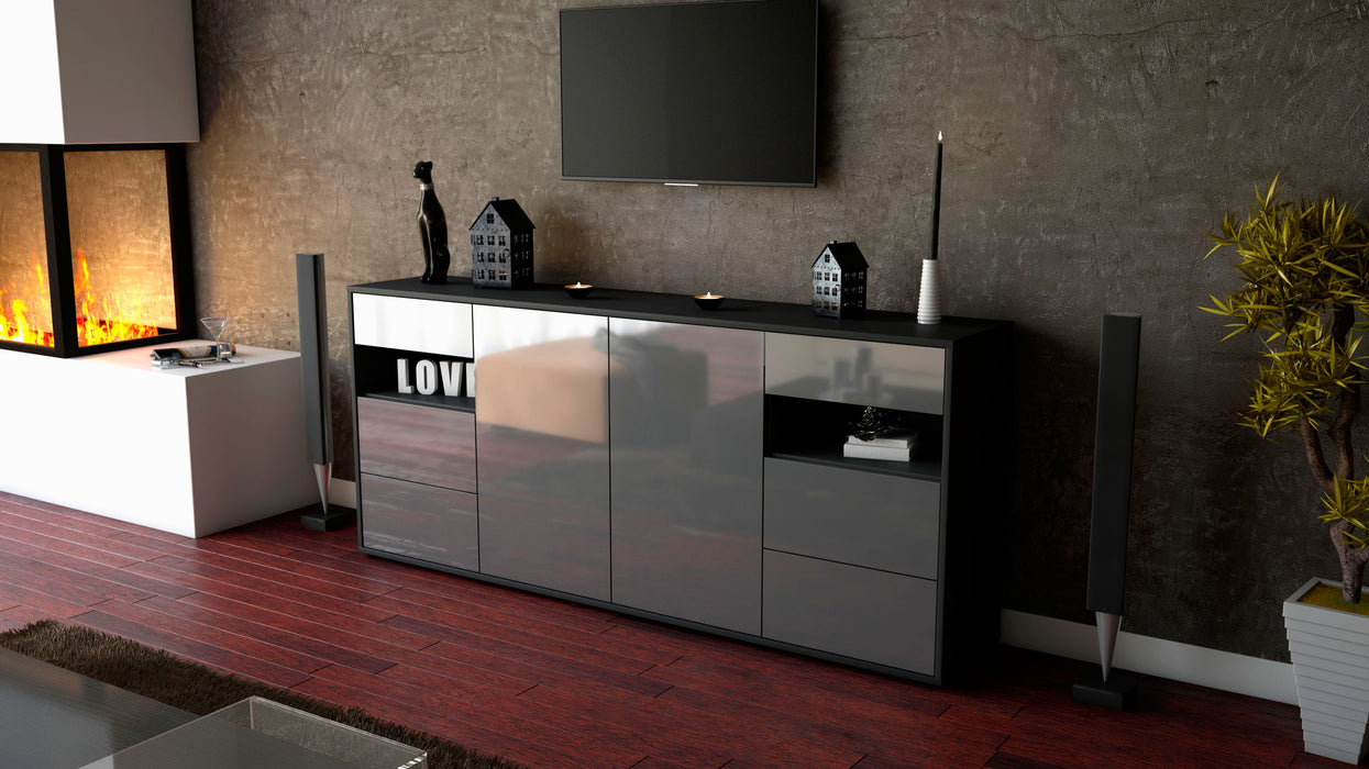 Sideboard Francesca, Grau (180x79x35cm)