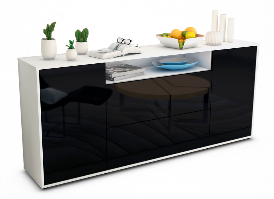 Sideboard Erina, Schwarz (180x79x35cm)