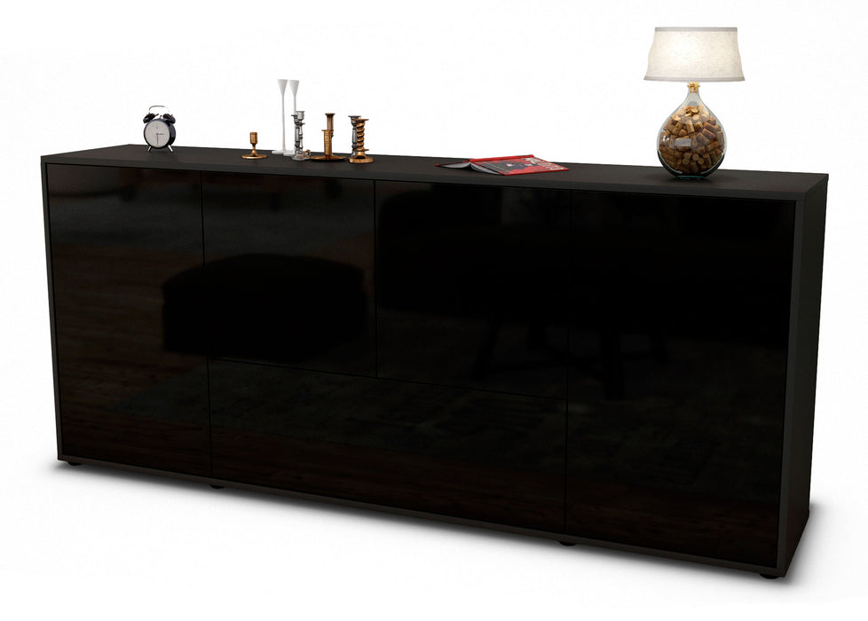 Sideboard Eli, Schwarz (180x79x35cm)