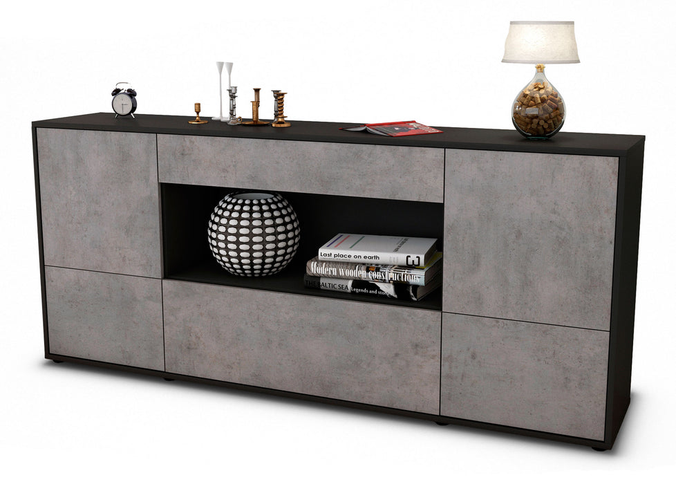 Sideboard Elodie, Beton (180x79x35cm)