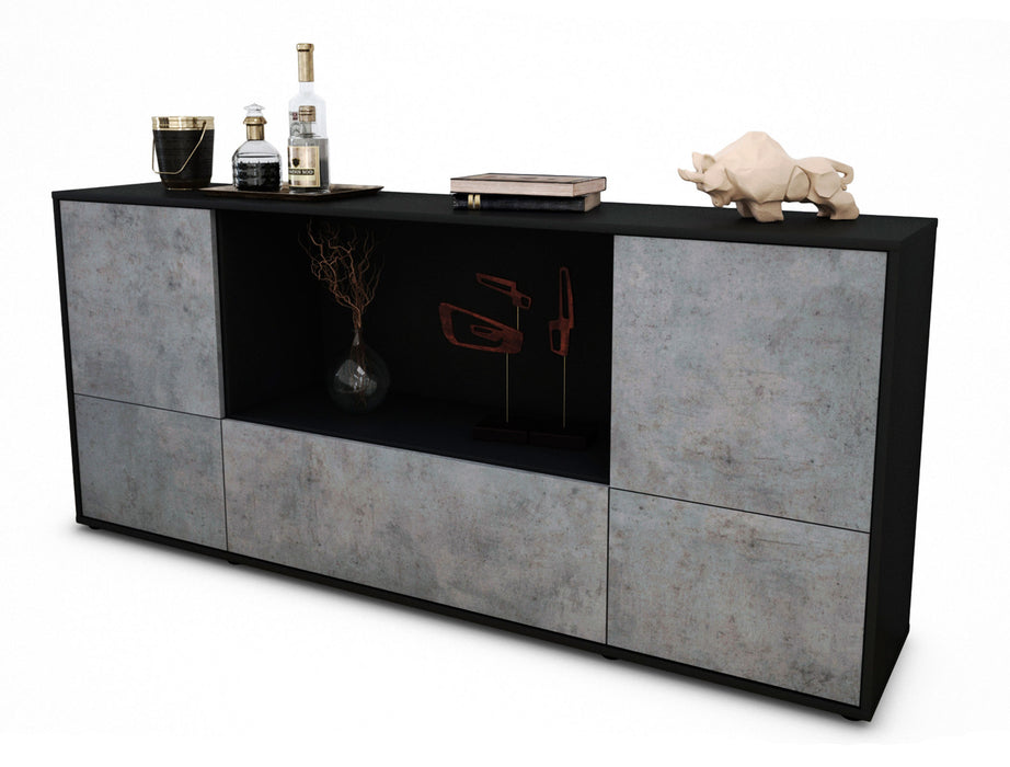 Sideboard Elvezia, Beton (180x79x35cm)