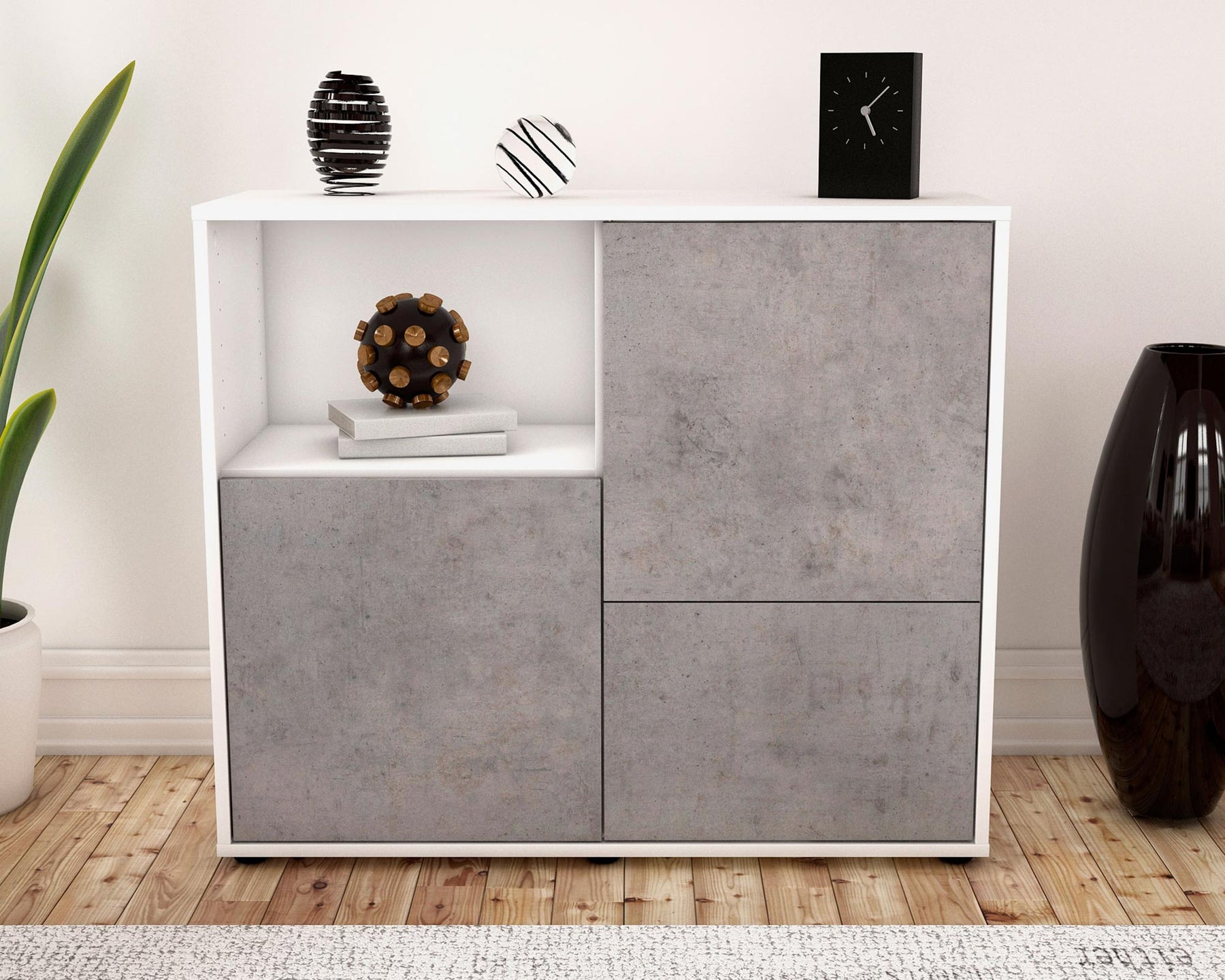 Sideboard Carina, Beton (92x79x35cm)