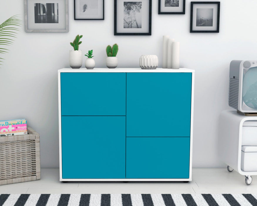 Sideboard Carla, Türkis (92x79x35cm)