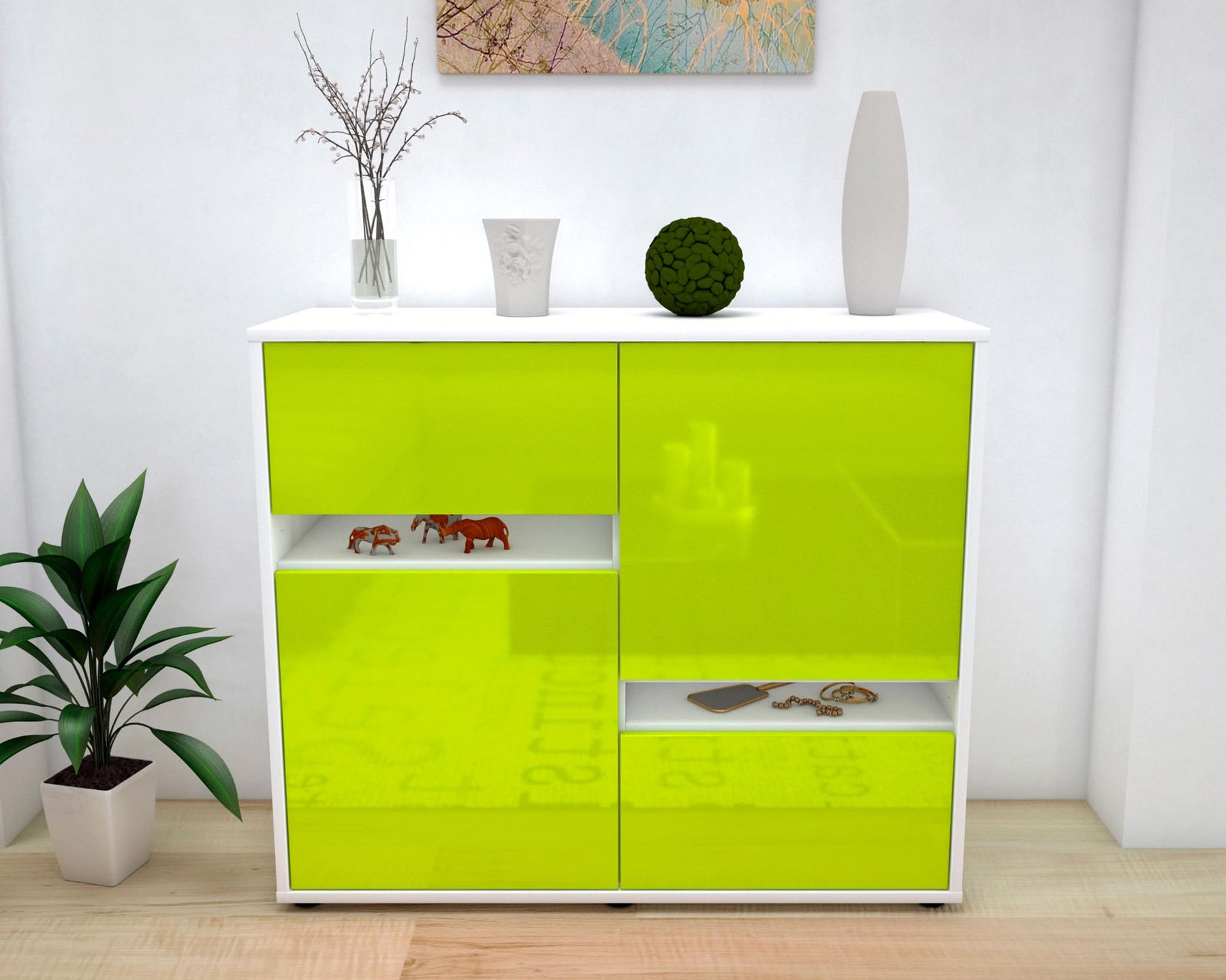 Sideboard Carlotta, Grün (92x79x35cm)