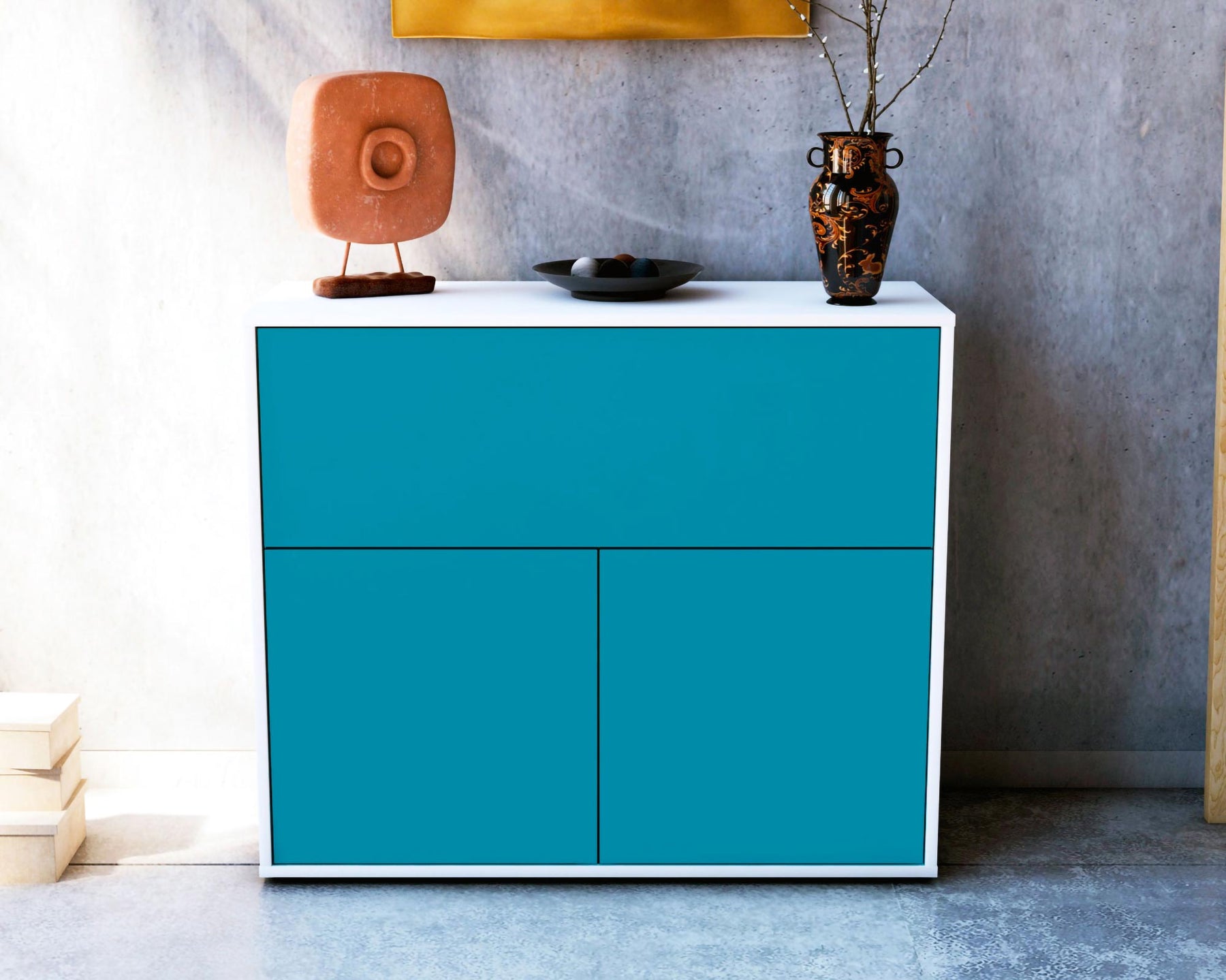 Sideboard Carolin, Türkis (92x79x35cm)