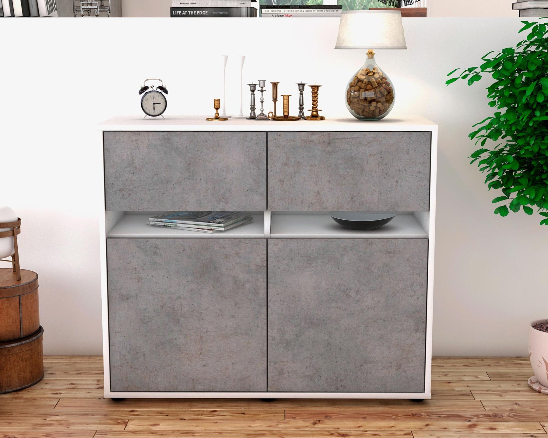 Sideboard Clea, Beton (92x79x35cm)