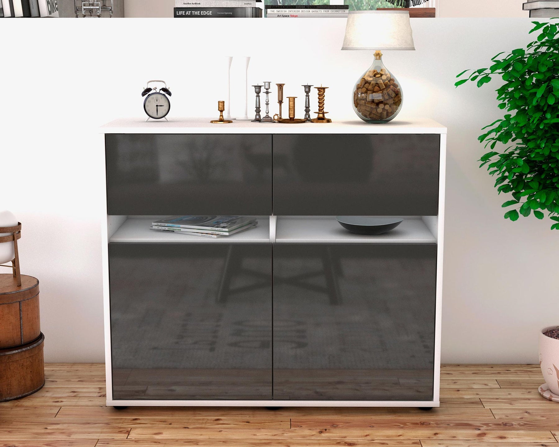 Sideboard Clea, Grau (92x79x35cm)